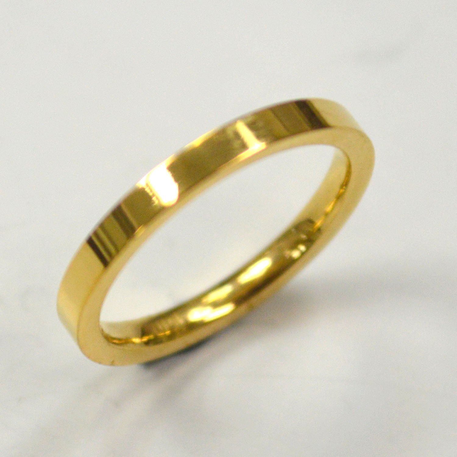 2mm Flat Plain Band Gold Plated Ring 81-827-2