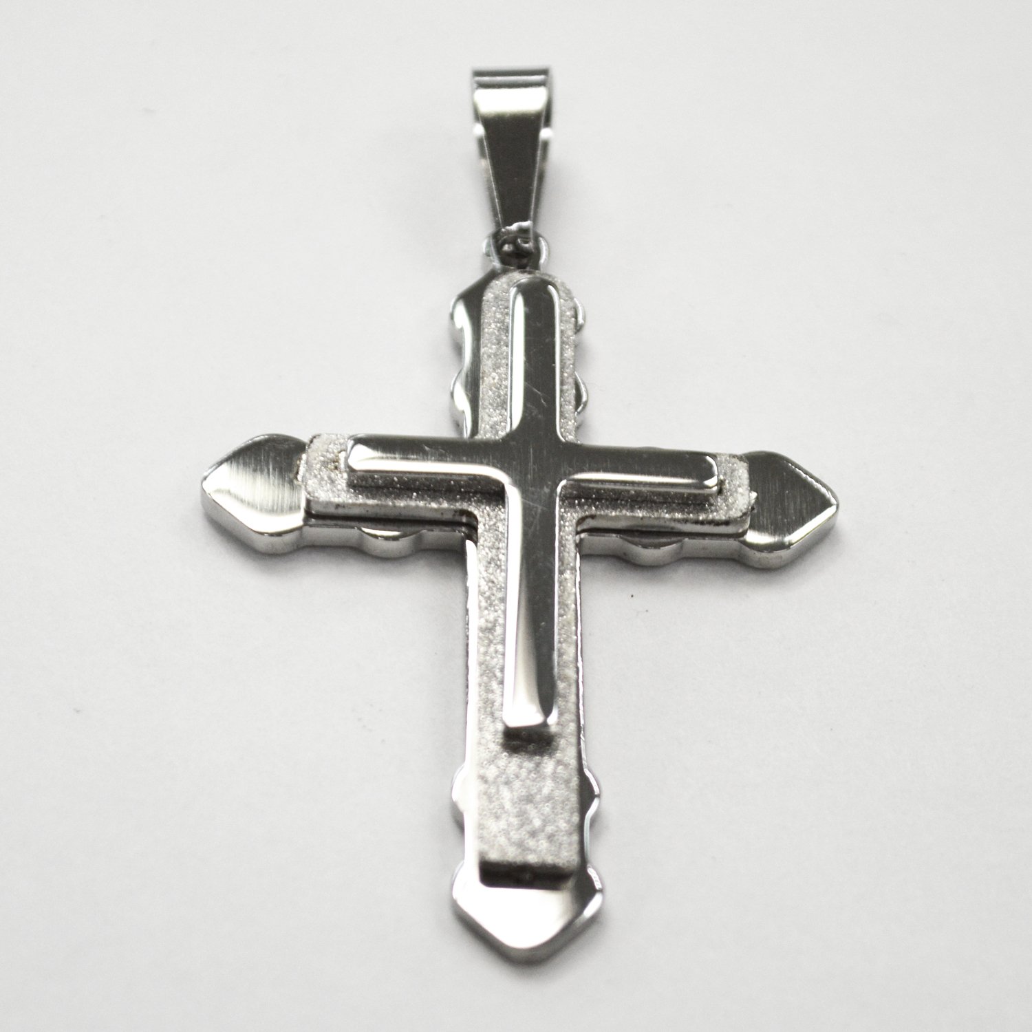 Glitter Cross Stainless Steel Pendant   86-2273S