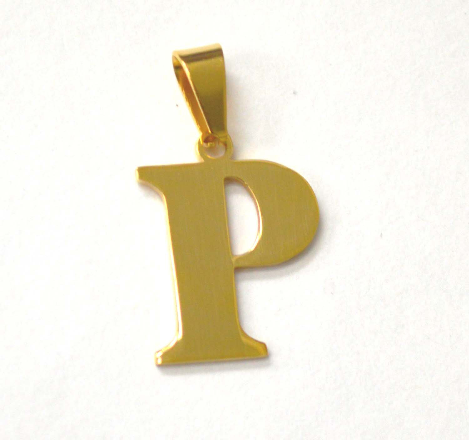 P Initial Gold IP Plated Pendant 86-278G-P