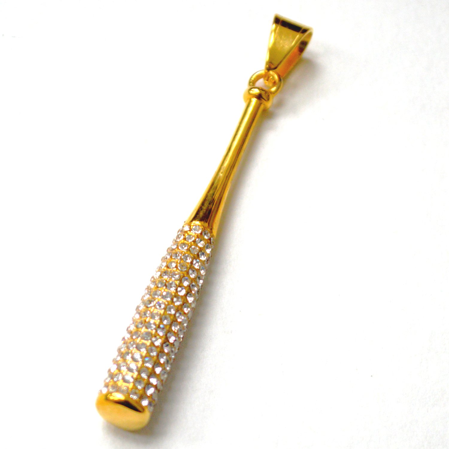 Baseball  Bat Gold IP Plated Pendant 86-2617G