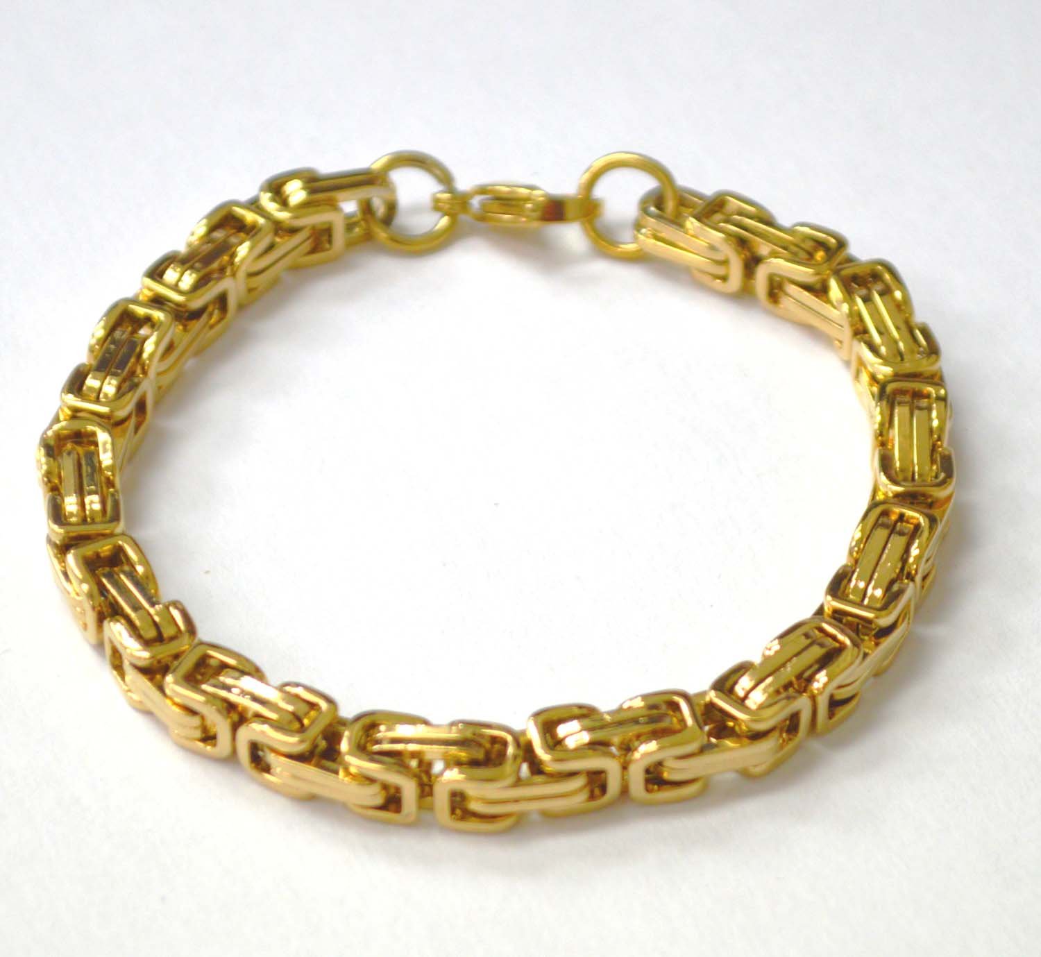 6mm Gold IP Plated Byzantine Bracelet 84-195G-6