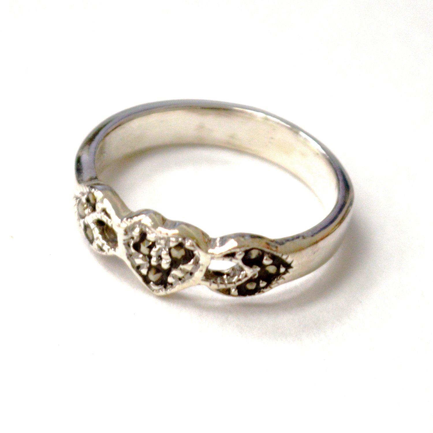 Marcasites Stone Sterling Silver Ring 51-3116