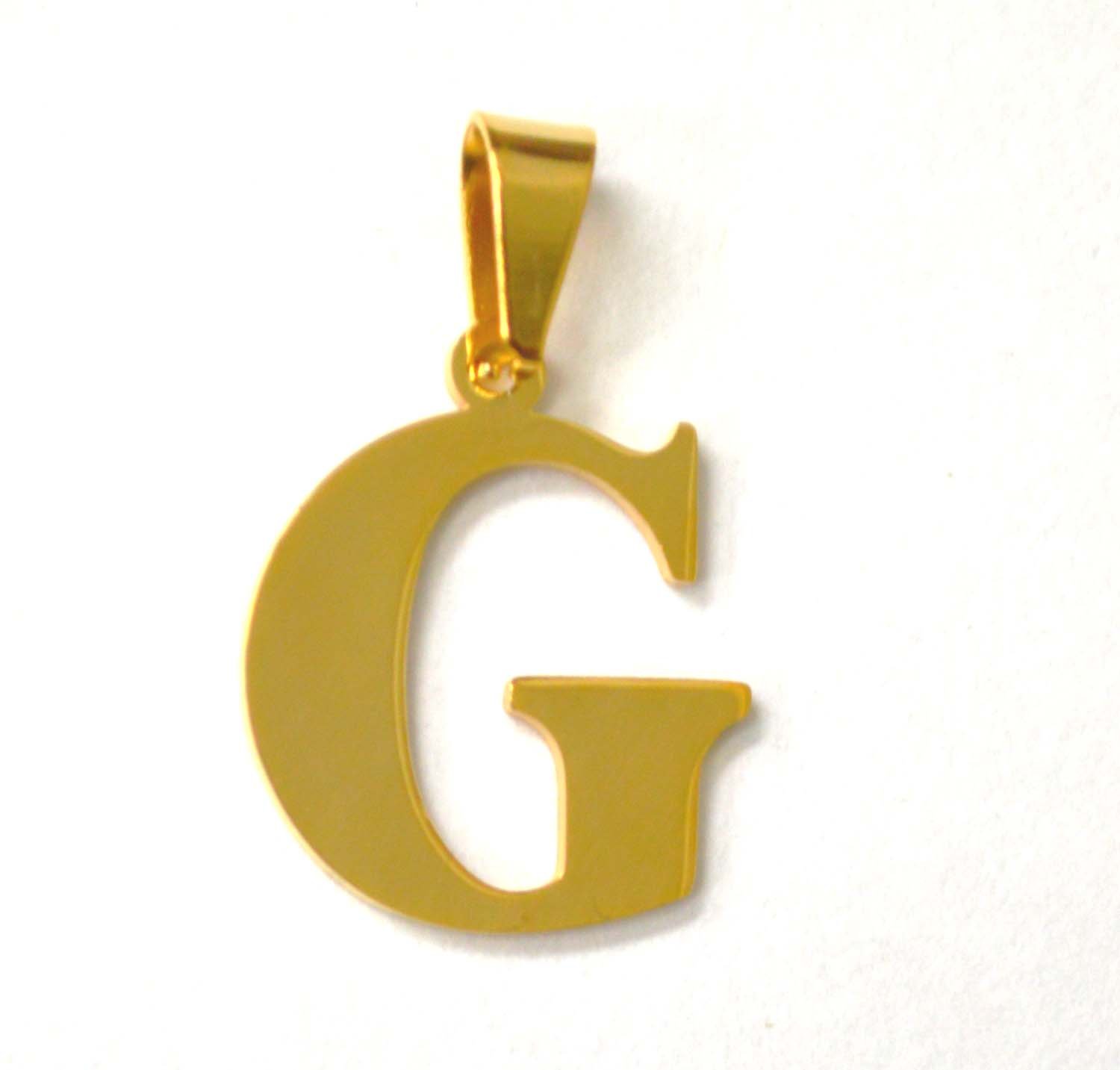 G Initial Gold IP Plated Pendant 86-278G-G