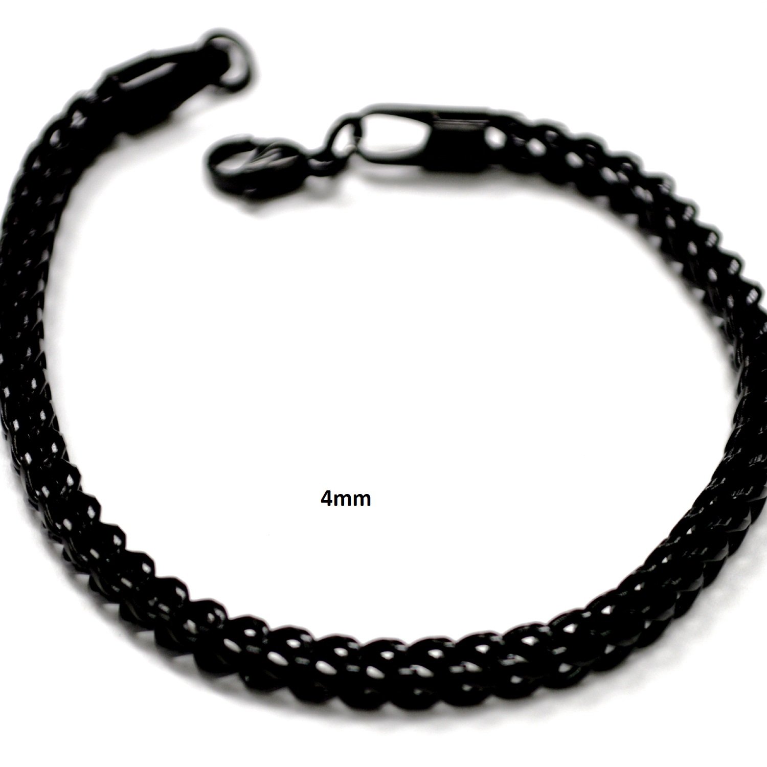 4mm Franco Black Plated Bracelet 84-215B-4