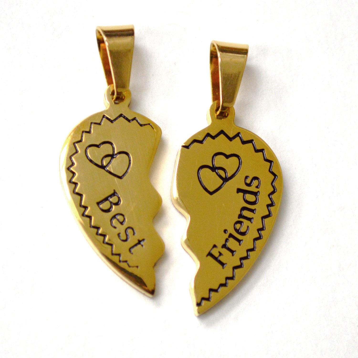 Best Friend Breakable Heart Gold Plated Pendant 86-1596G