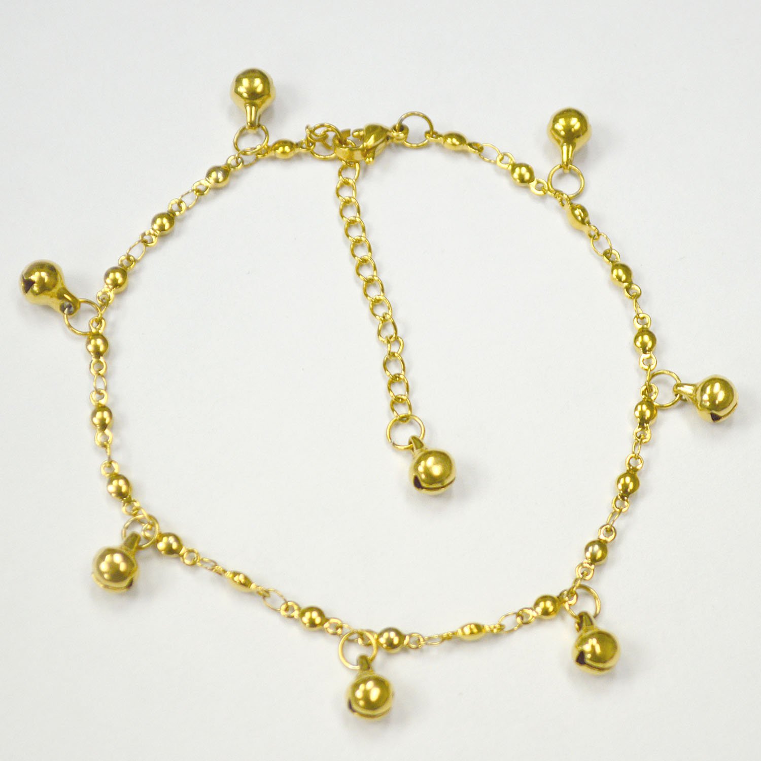Dangling Bells Gold IP Plated  Anklet 82-135G