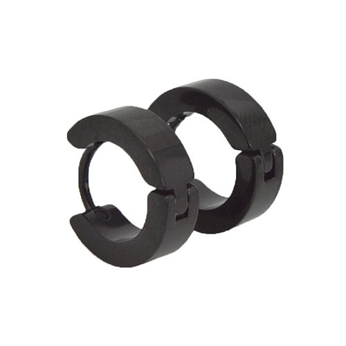 Flat Black Huggie Earrings 83-518B
