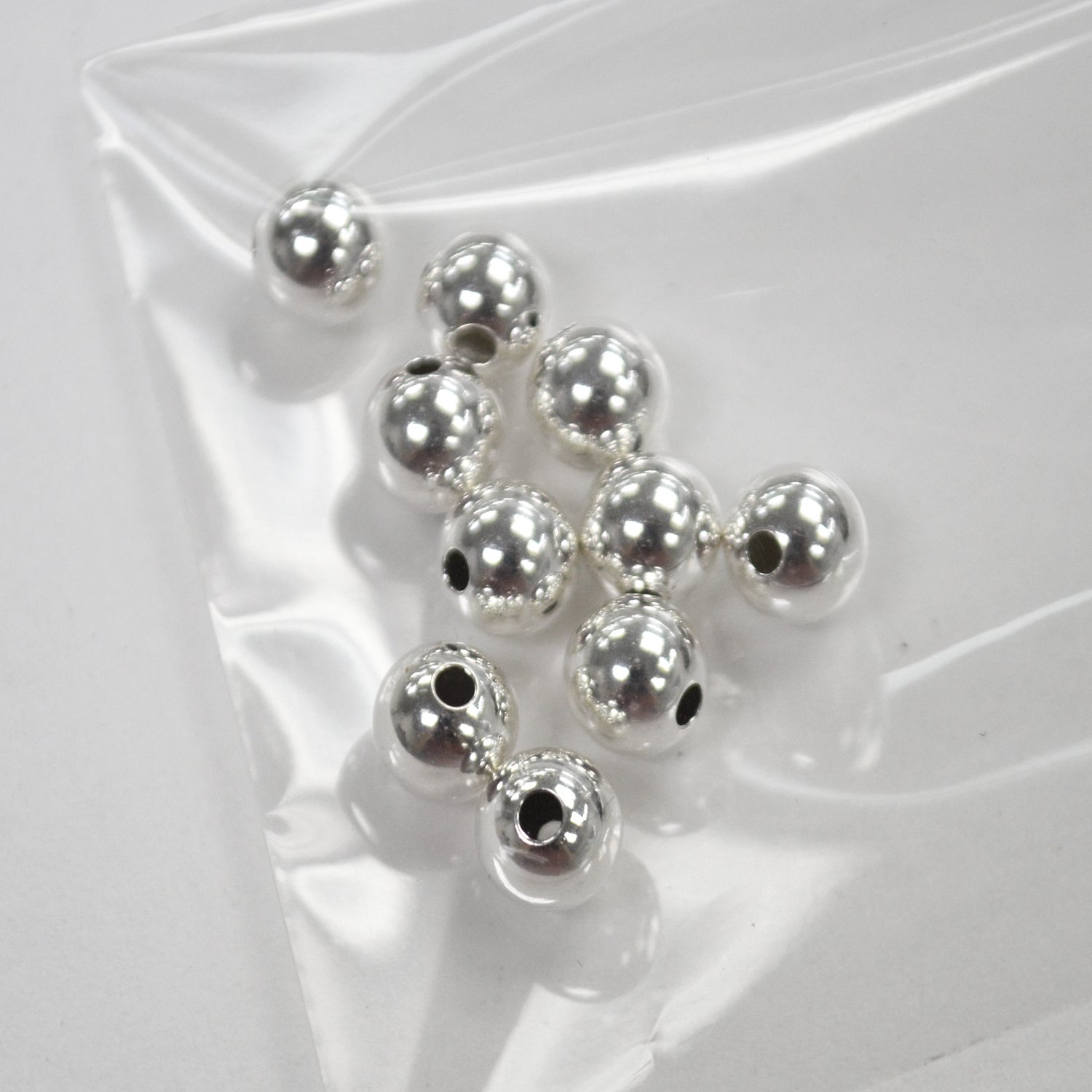 6mm Bead  Seamless Sterling Silver (10 pcs)