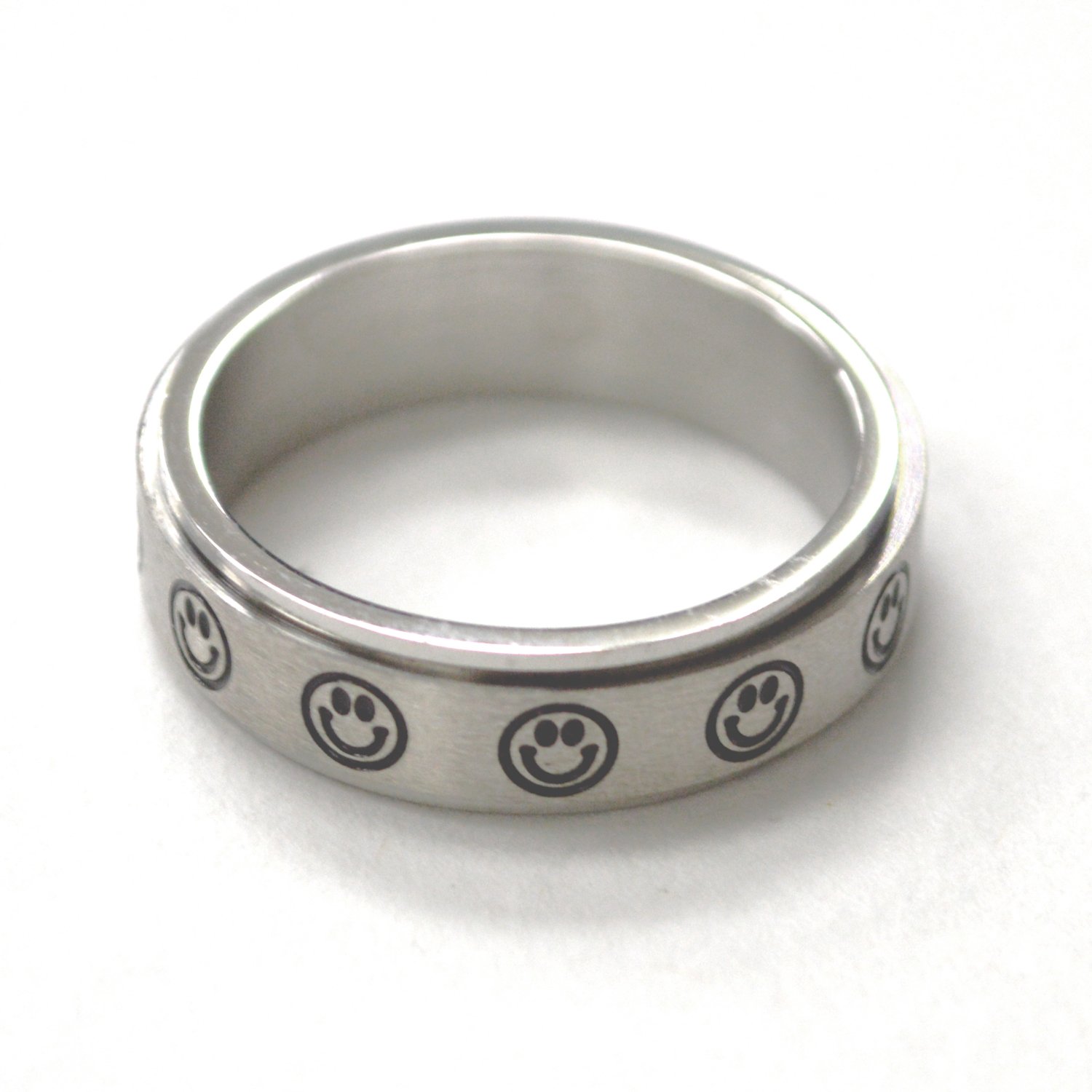 Smiling Face Spinner Stainless Steel Ring 81-1688