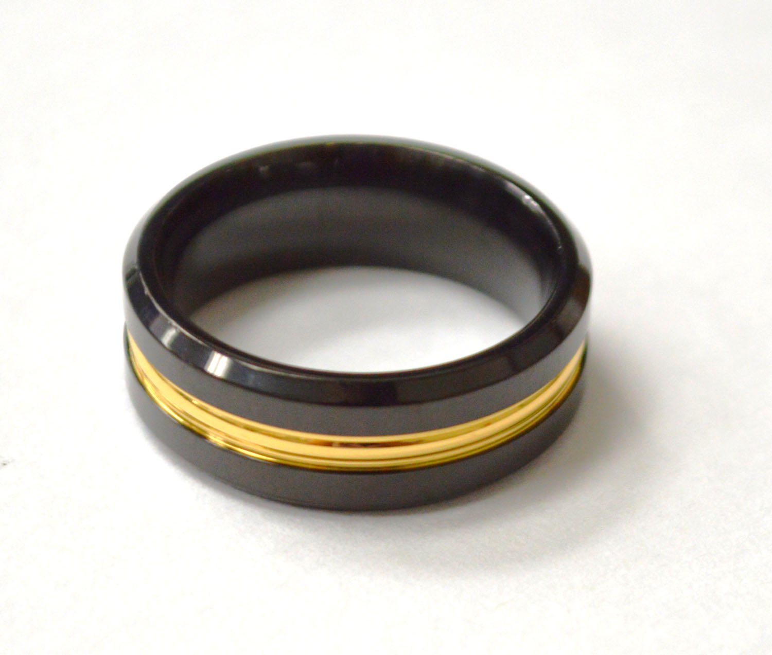 Black Plated Stainless Steel Ring 81-1593B