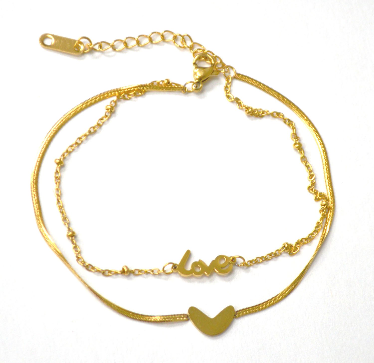 LOVE Heart Gold IP Plated Link 82-232G
