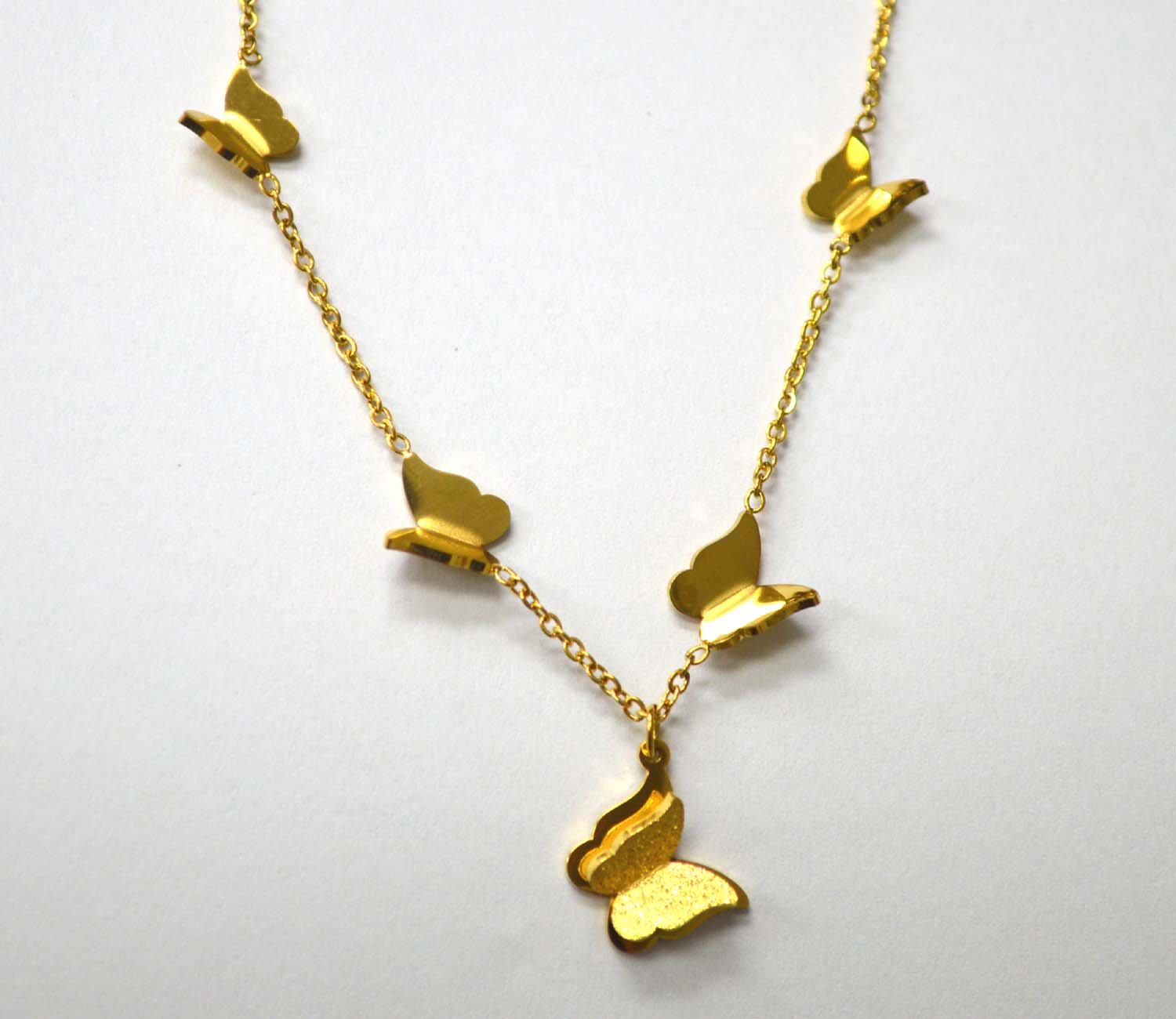 Butterfly Gold IP Plated Necklace 85-256