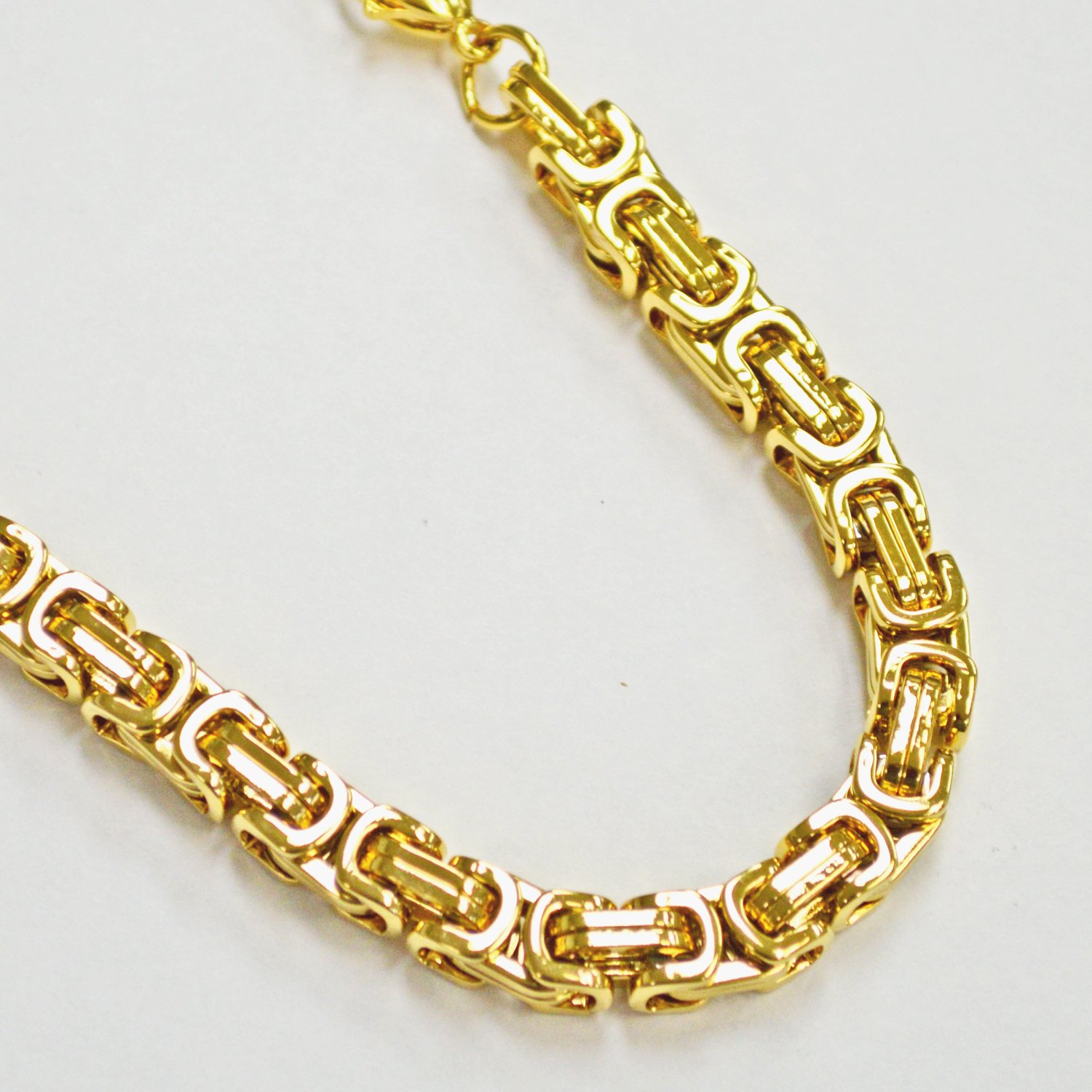 GOLD IP PLATED BYZANTINE NECKLACE 7MM