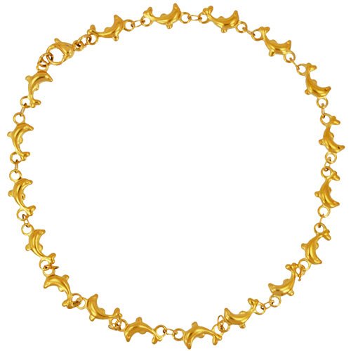 Dolphin Gold IP Plated Anklet 82-136G