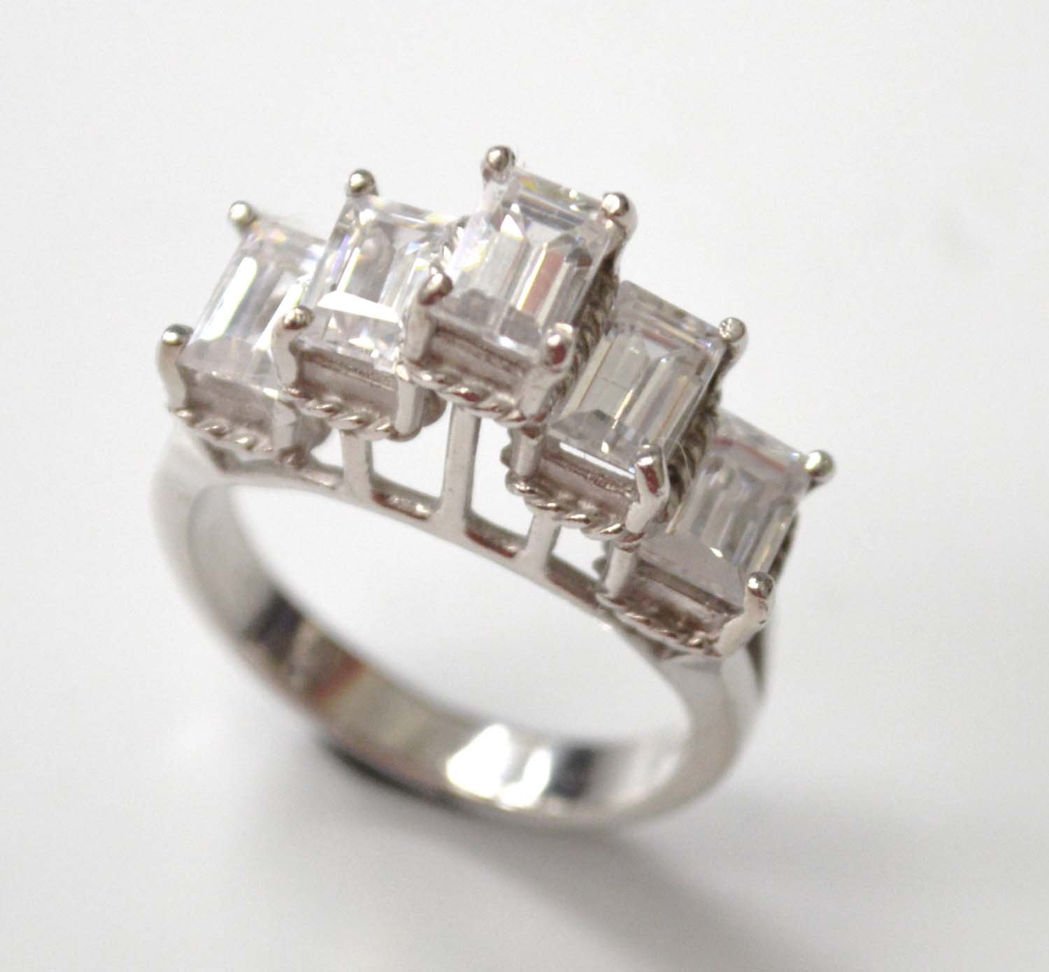 CZ Stone Ring Sterling Silver 51-2051