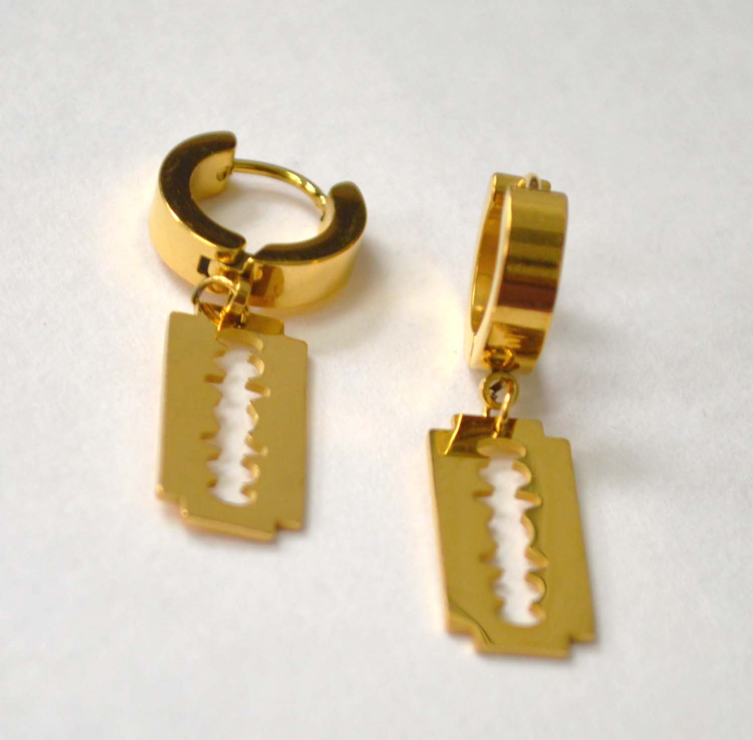 Blade Gold Plated Huggies Earring 83-796G