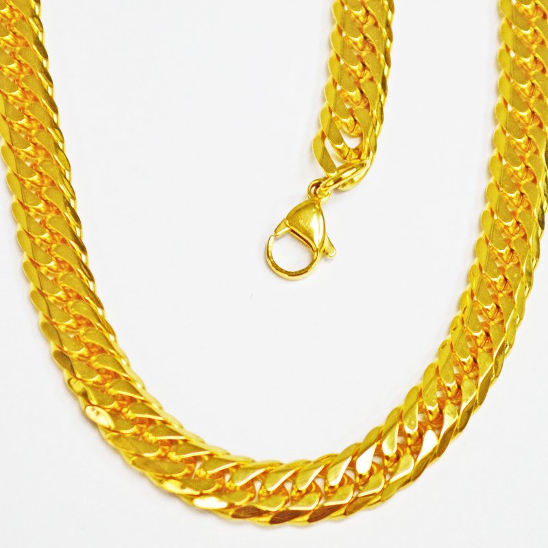 ROMBO GOLD IP PLATED CHAIN 12MM