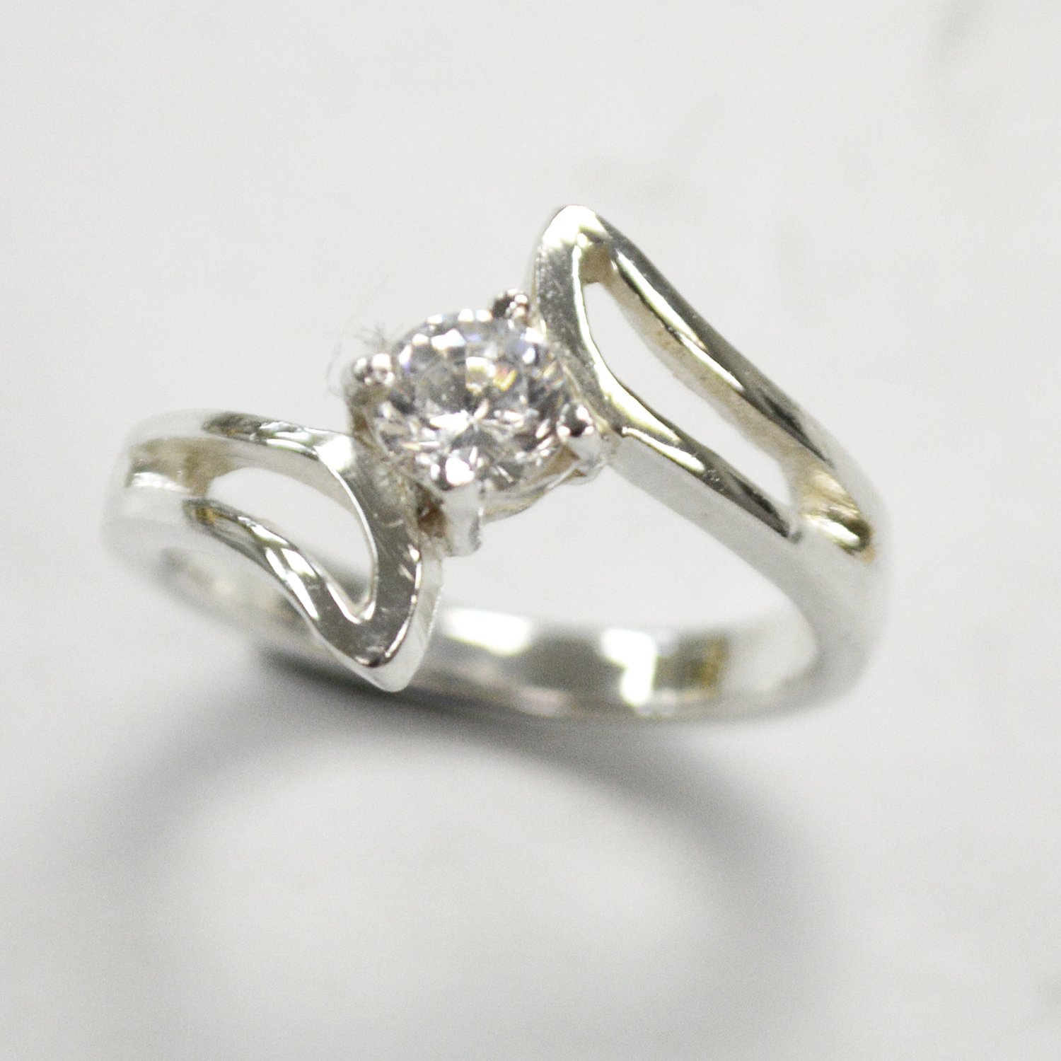 CZ Stone Ring Sterling Silver 51-2065