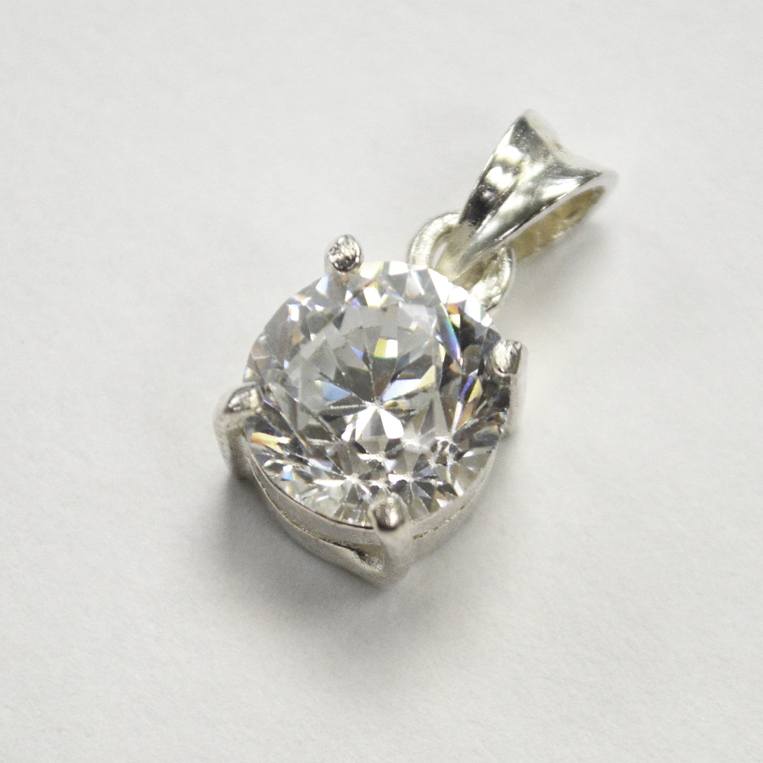 CZ Stone Pendant Sterling Silver 562054