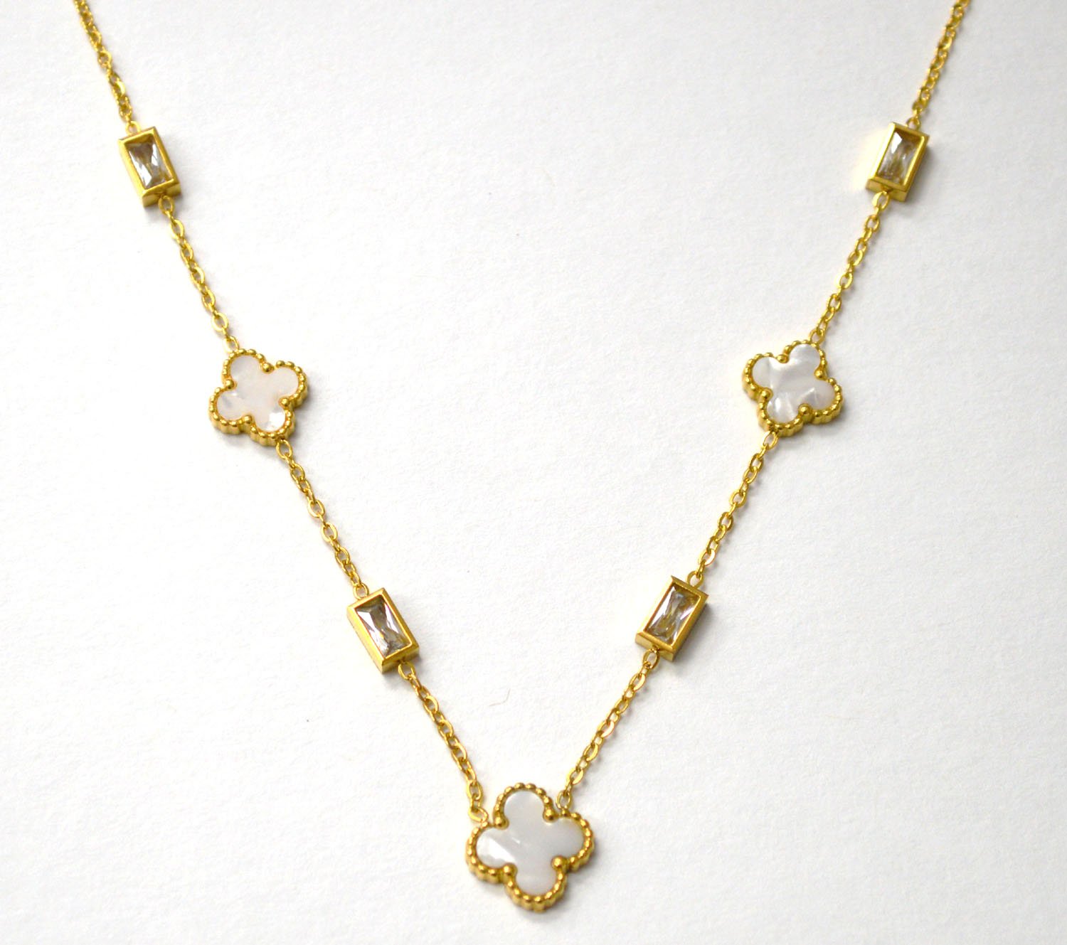 MOP Gold IP Plated Necklace 85-289G