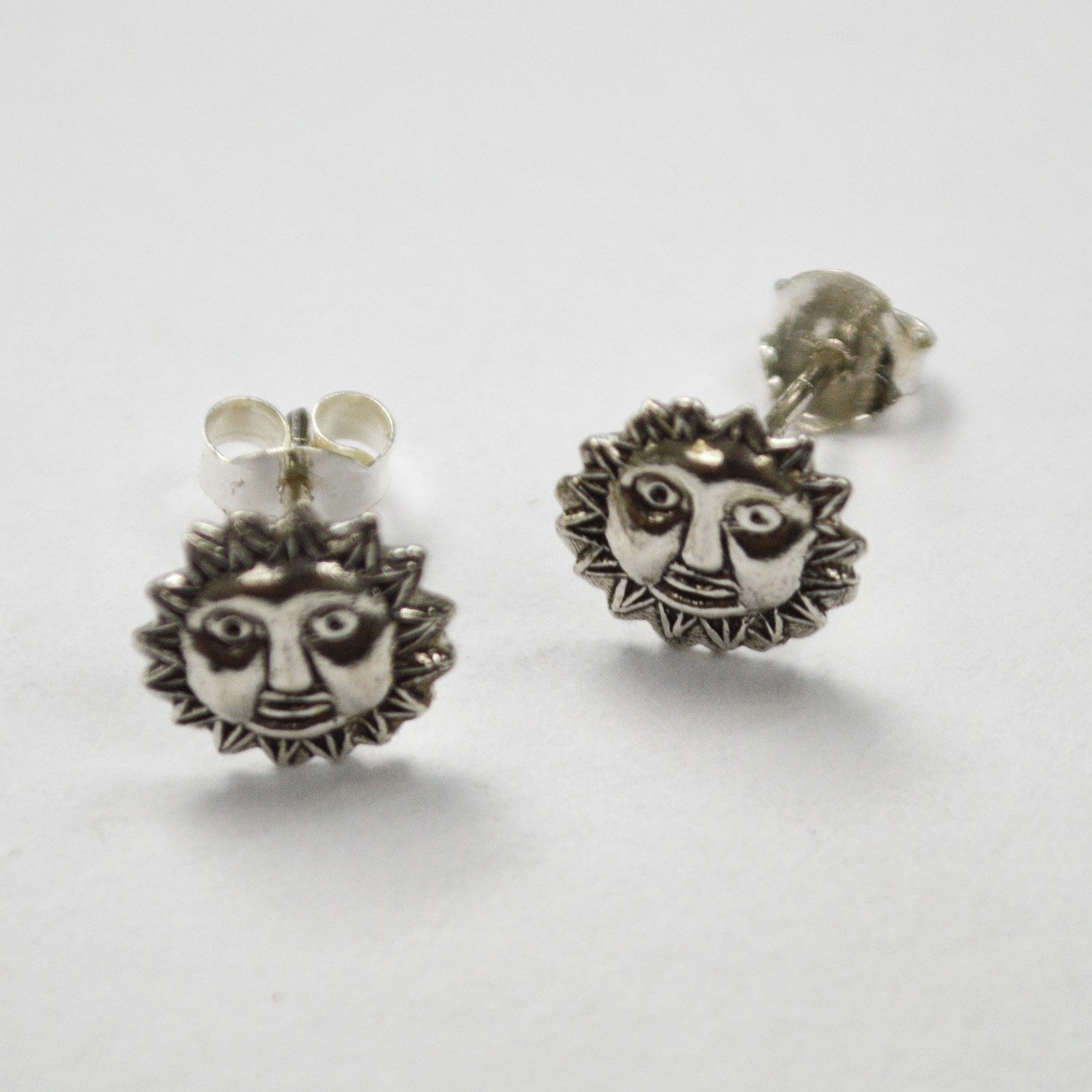 Sun Face Stud Earring Sterling Silver 53-5232