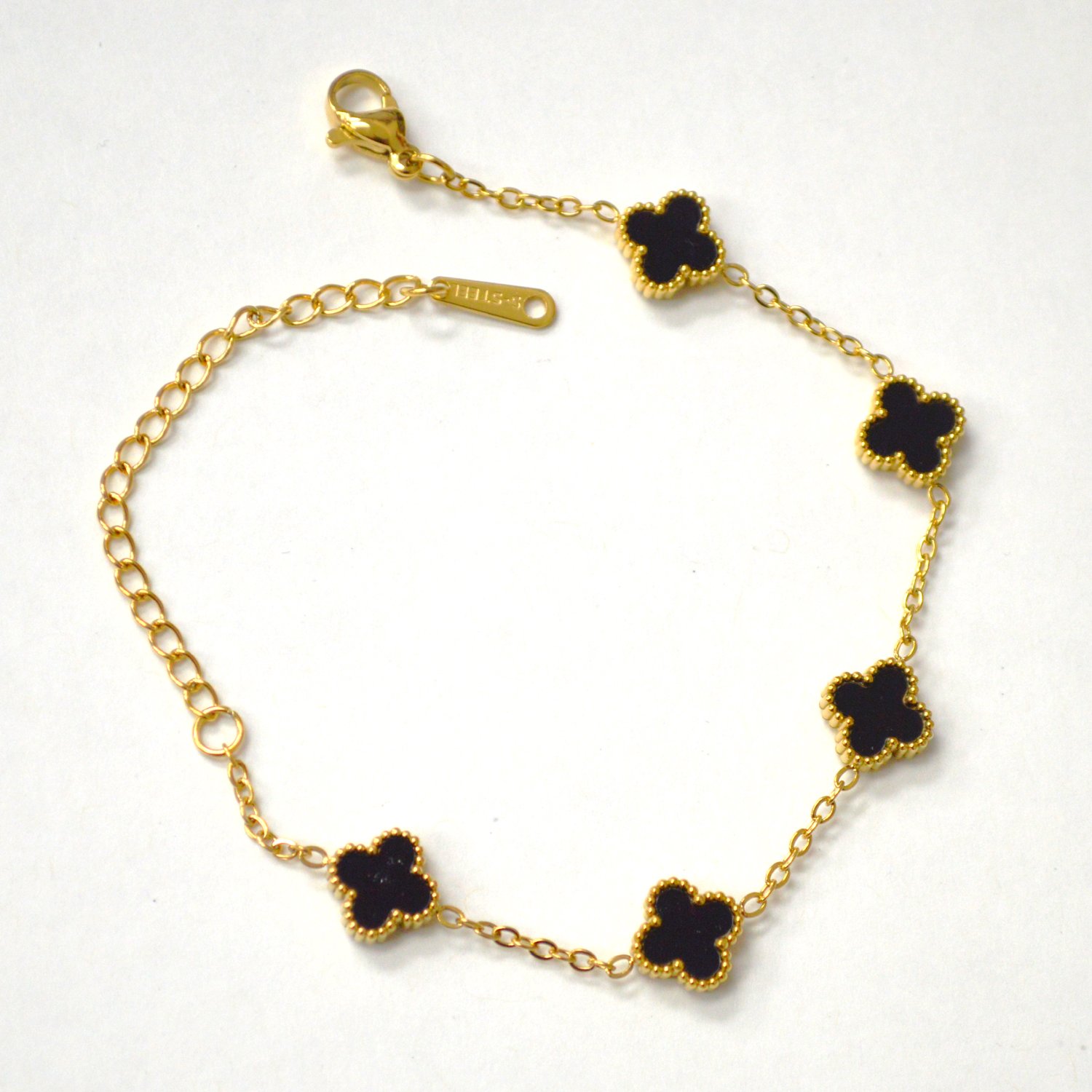 Designers Inspired Gold IP Plated Bracelet 84-1973G-9Blk