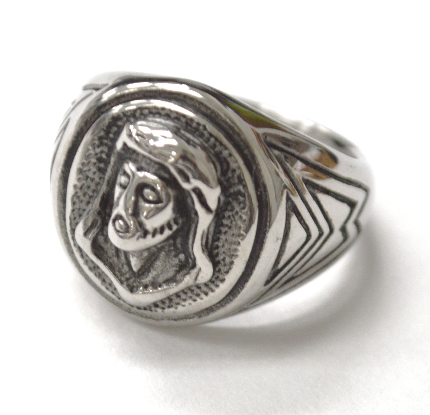 Jesus Face Stainless Steel Ring 81-1580S