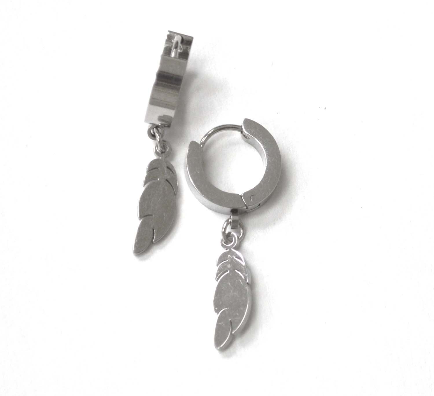 Dangling Feather Huggies Earring 83-873S