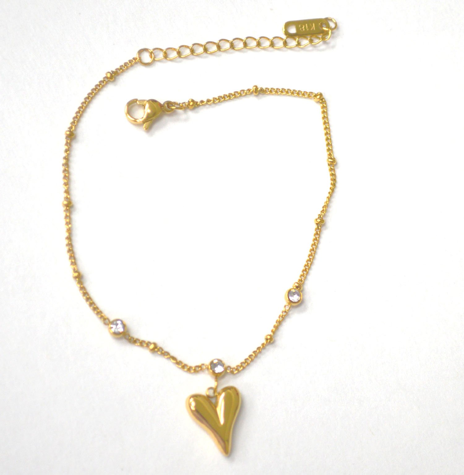 Heart Gold Plated Link Anklet 82-227G