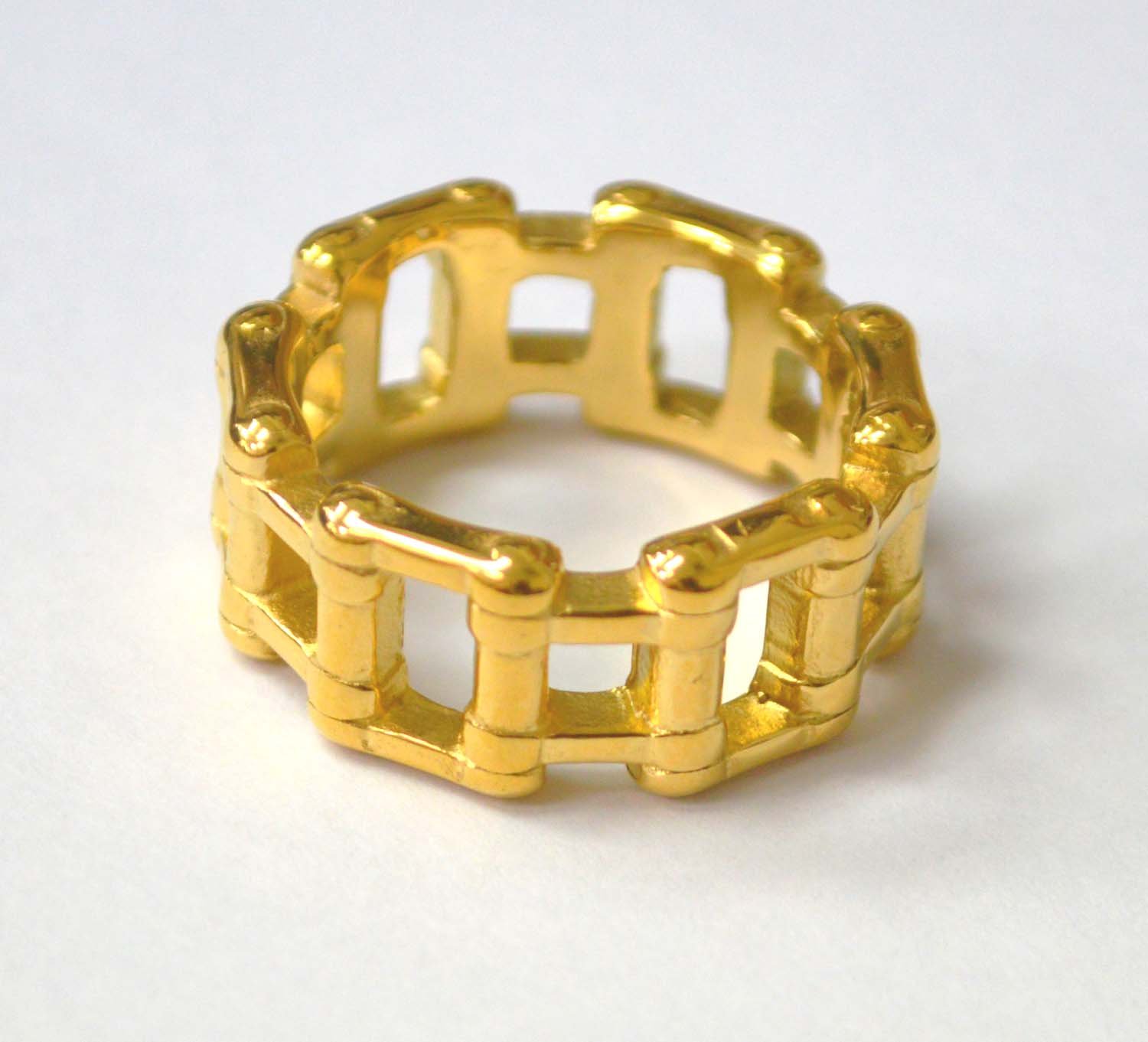 Bicycle Link Gold Plated Ring (10mm) 81-1336G-L