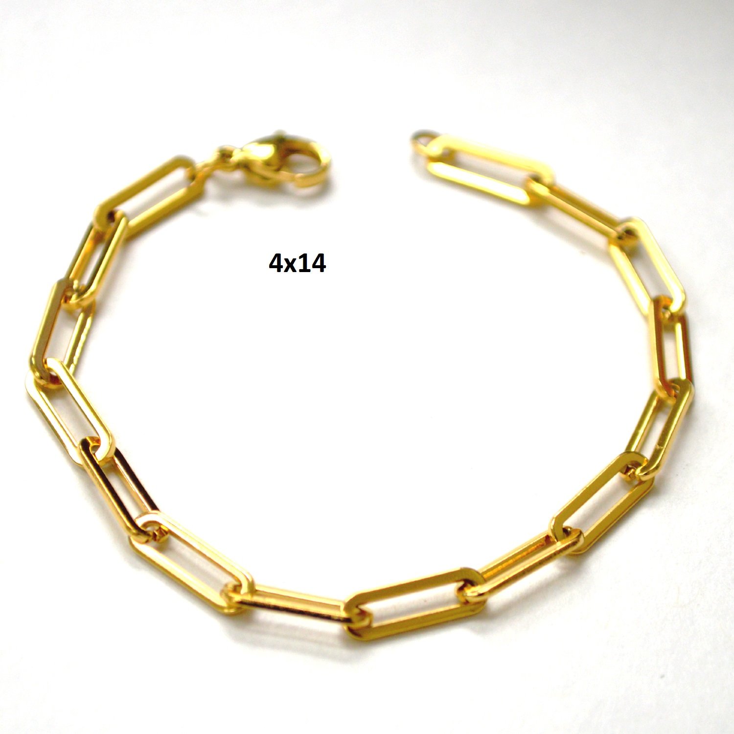Paper Clip Gold IP Plated Bracelet 84-1982G-4