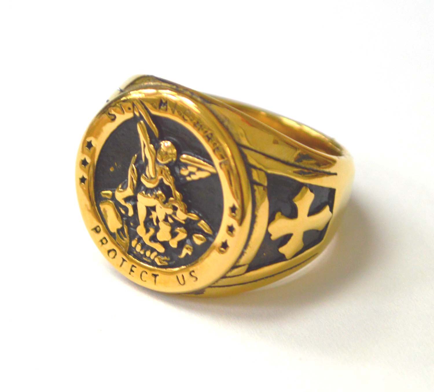 St Michael the Archangel Gold Plated Ring 81-1174G