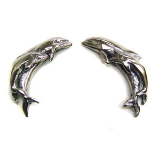 Double Dolphin Stud Earring 53-5070