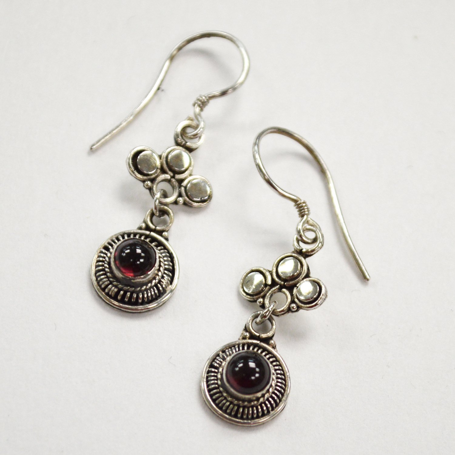 Garnet Stone Dangling Earring 53-4090