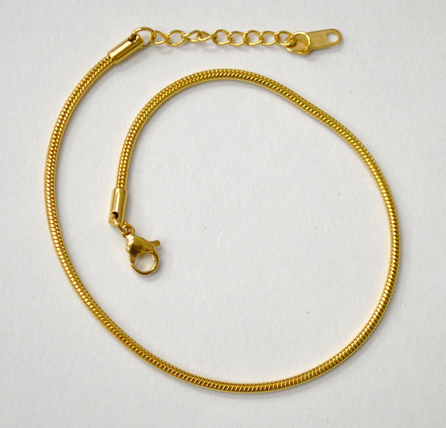 2mm Snake Gold IP Plated Anklet  82-215G