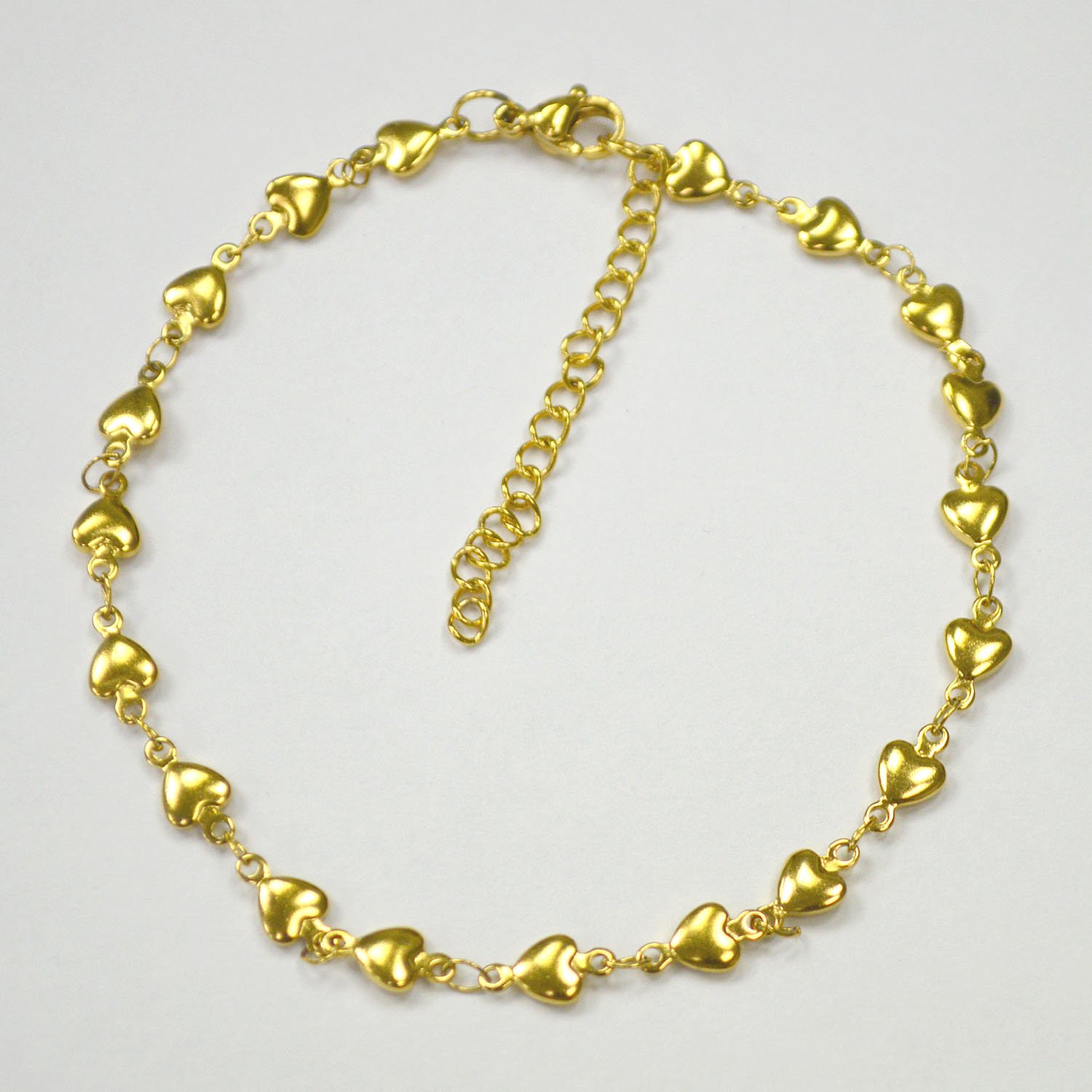 HEART Gold IP Plated ANKLET  82-142G