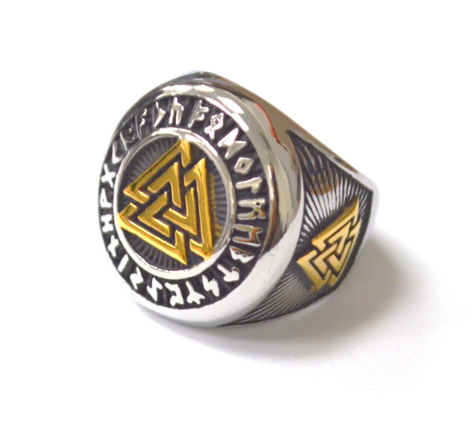 Valknut 2 Tone Gold Plated  Ring 81-1504-2T
