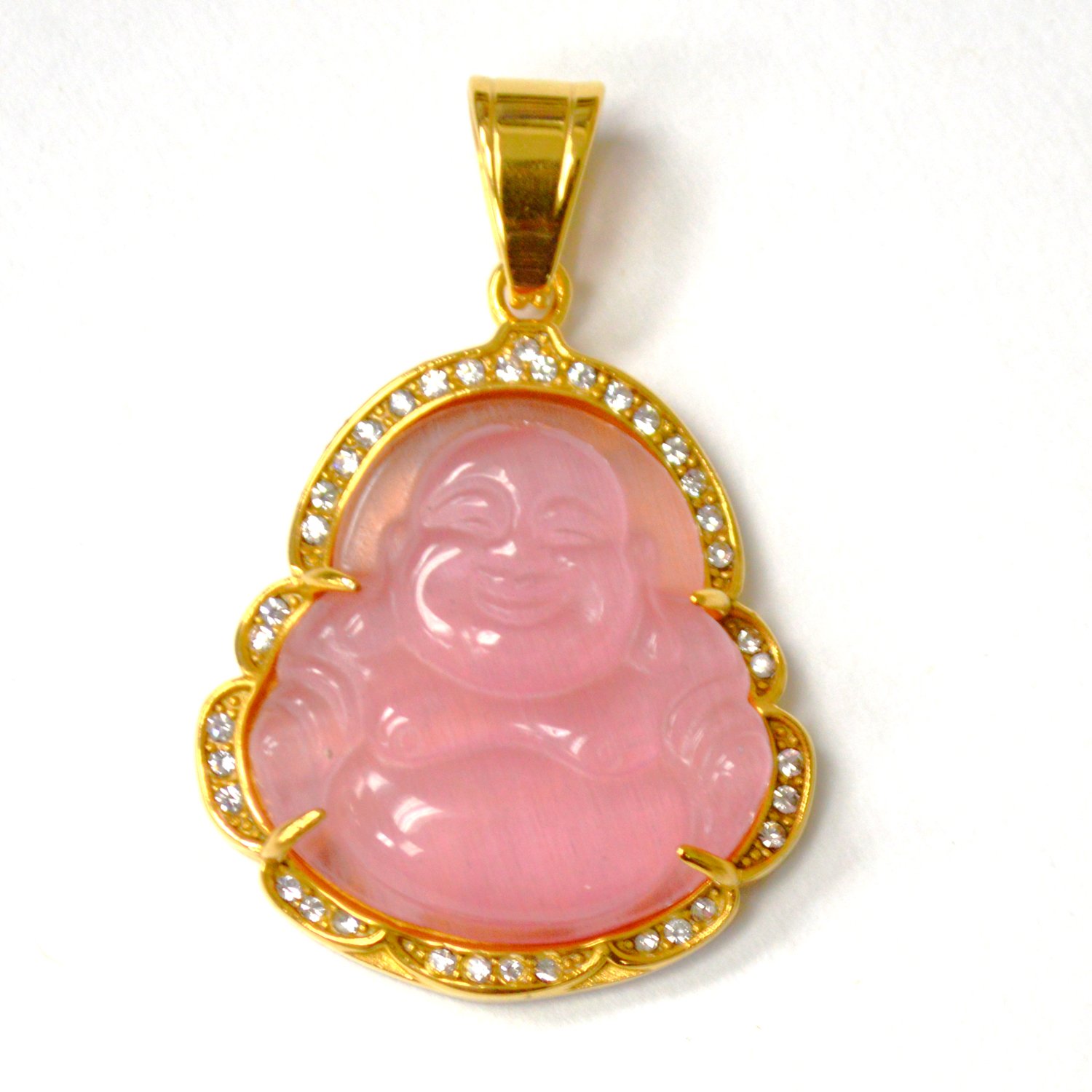 Buddha Gold IP Plated Pendant 86-2892G-Pink