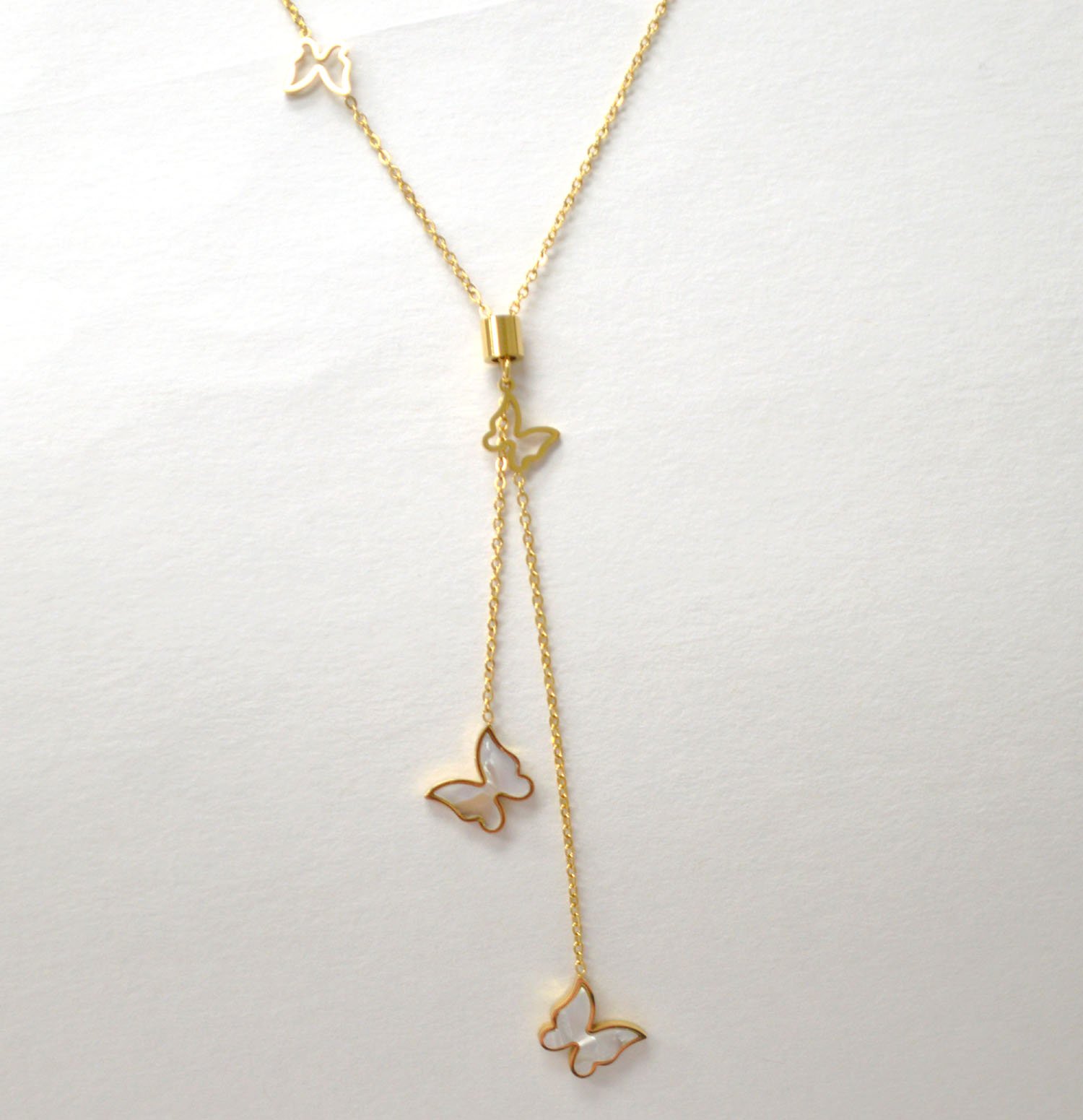 Butterfly Gold IP Plated Necklace 85-1025G