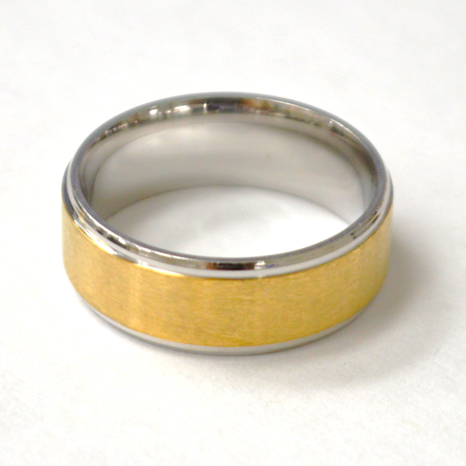 Matte Center Finish 2 Tone Gold IP Plated Ring 81-1632-2TG
