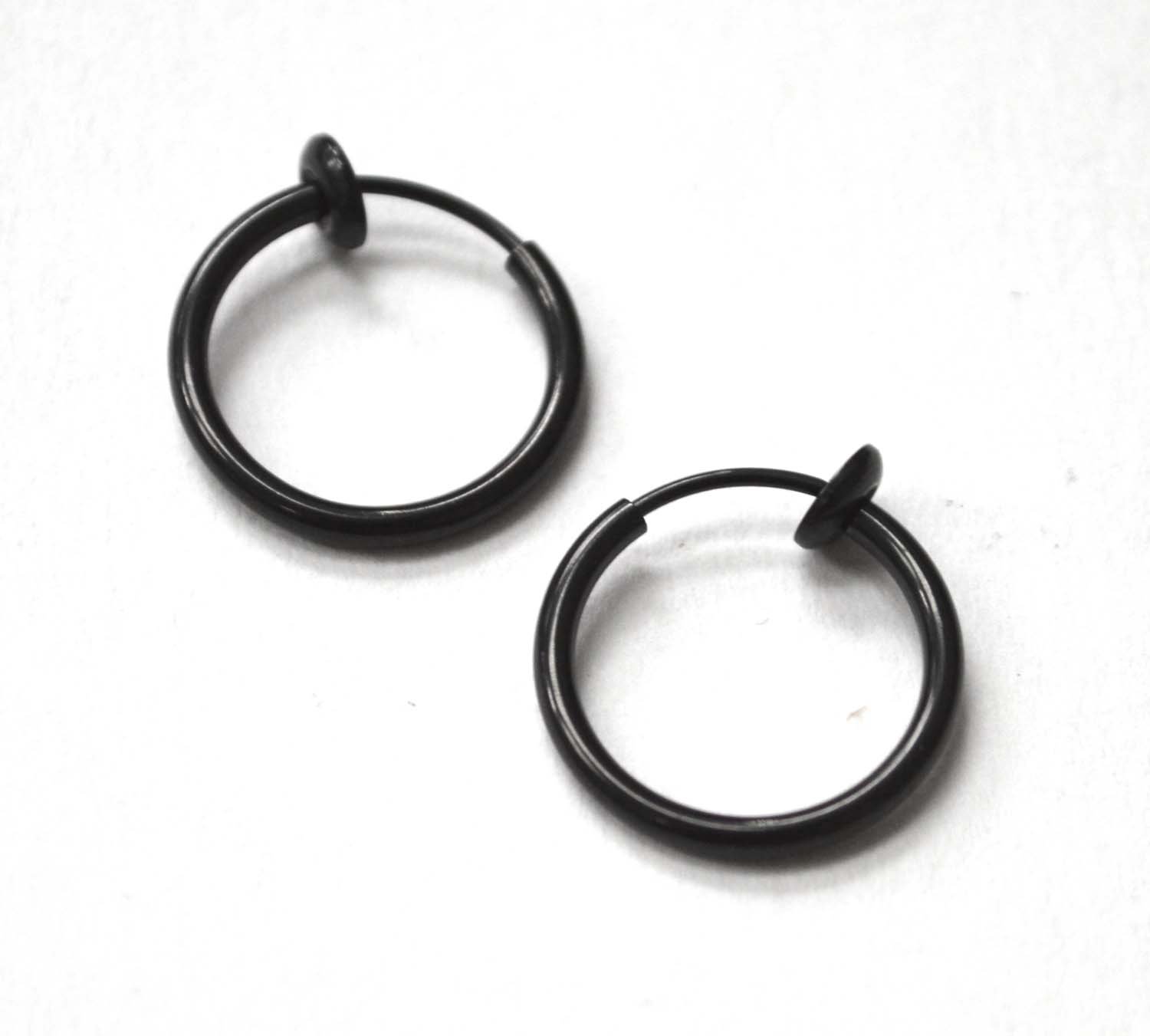 Spring Hoops Black Plated Earring 83-722B-2