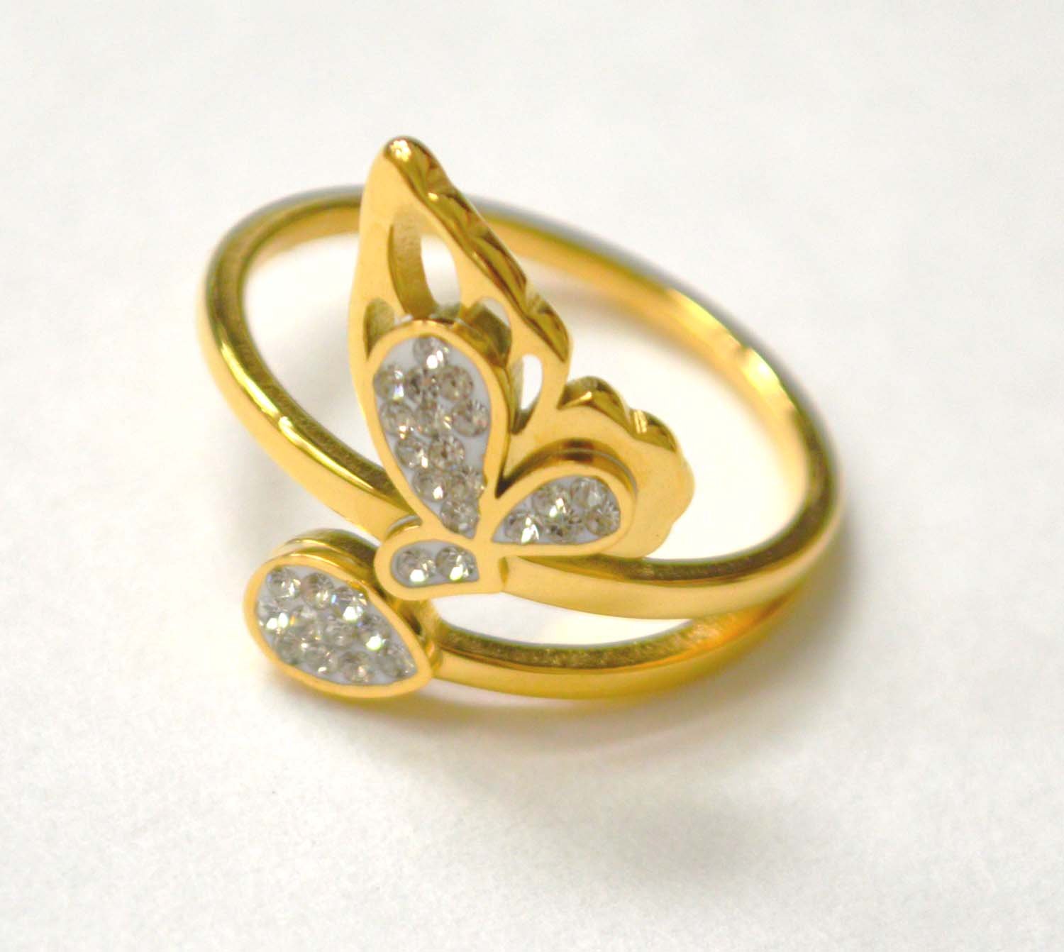 Butterfly Gold IP Plated Ring 81-1538G
