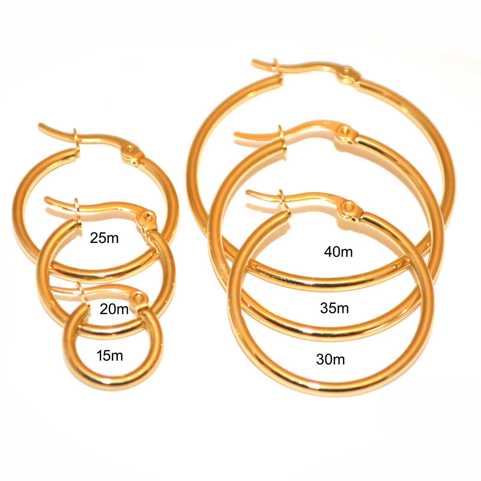 Hoops Gold IP Plated Earrings 83-348