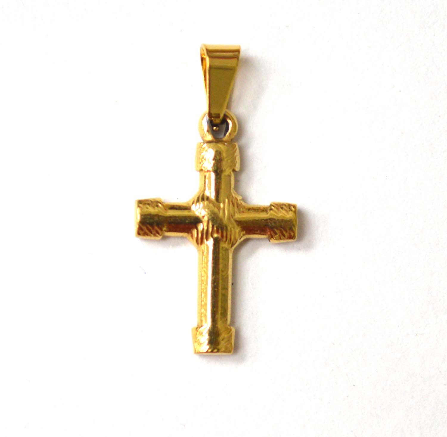 Cross Gold IP Plated Pendant 86-1975G-Sm