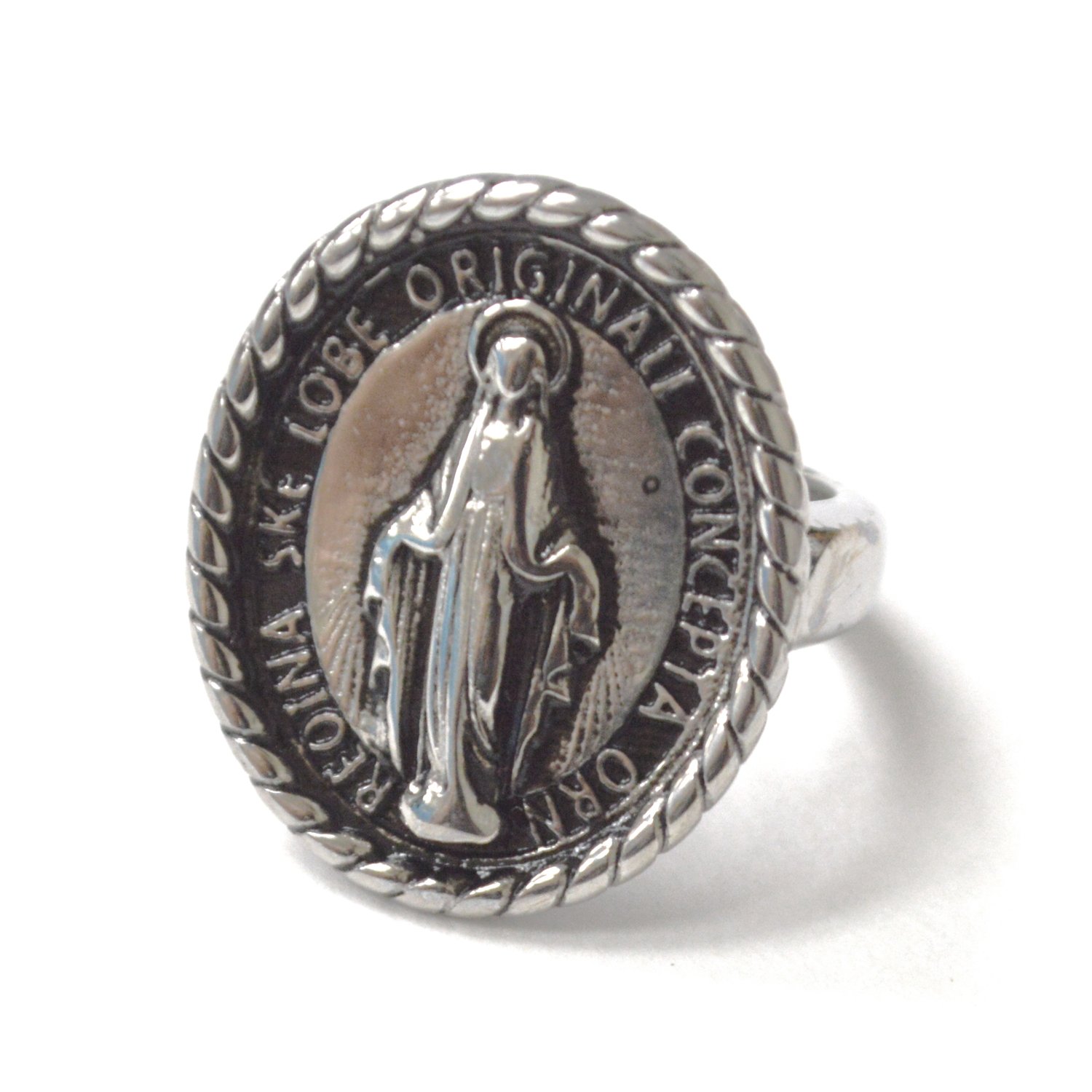 Miraculous Virgin Mary Stainless Steel Ring 81-1773S