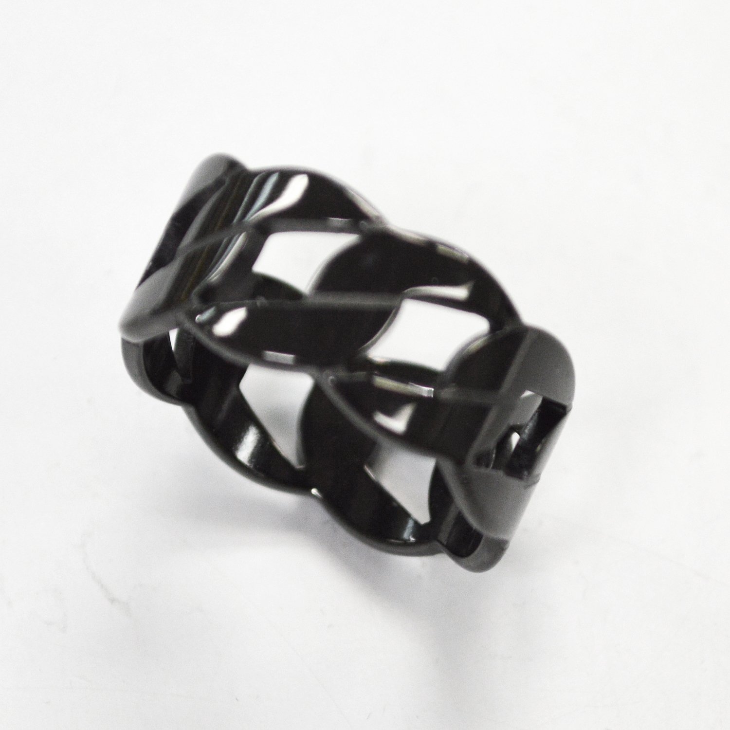 Black Plated Link Ring 81-1395B