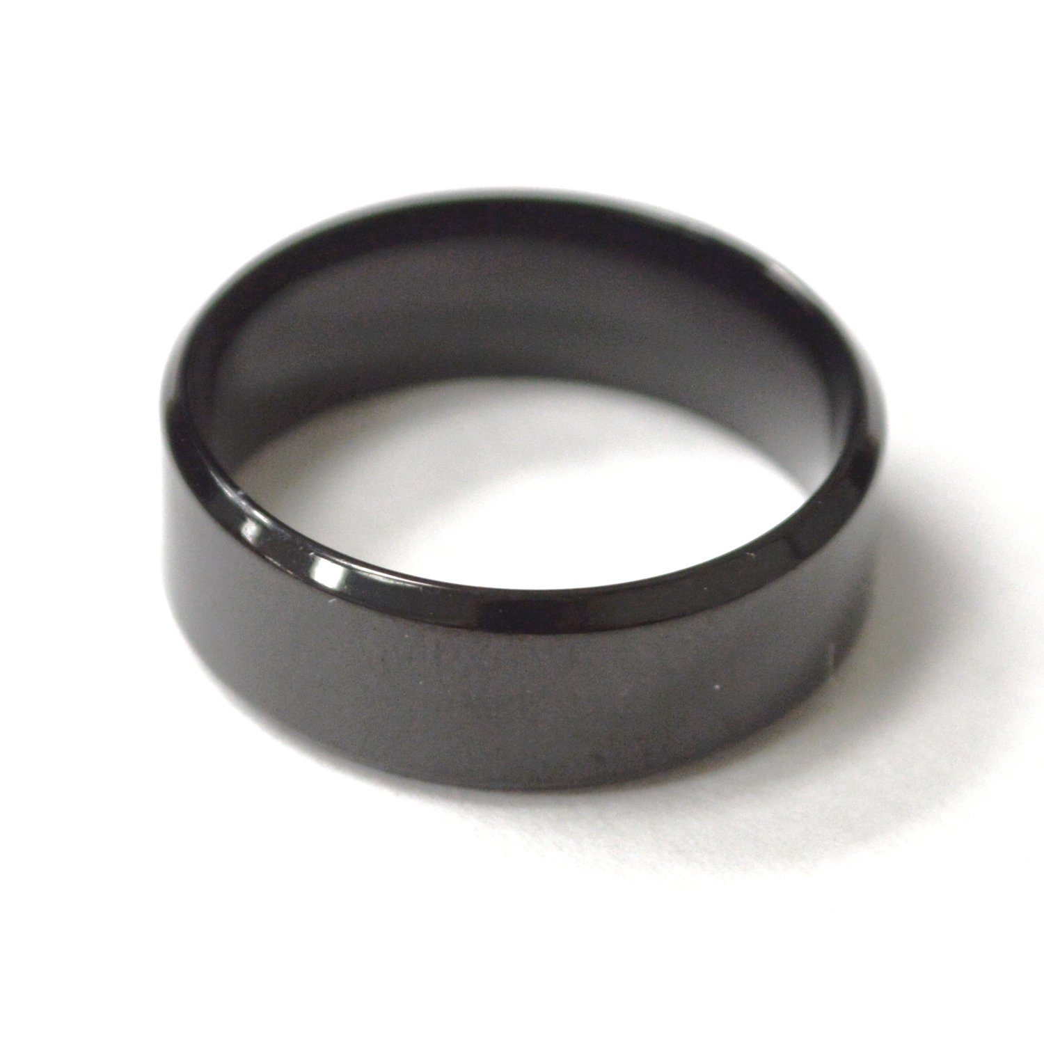 8mm Black Plated Shiny Finish Bevel Ring 81-1353B-8